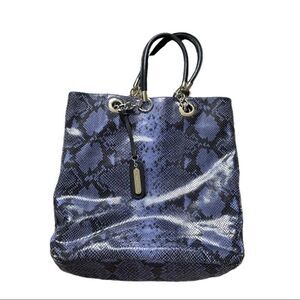 Cynthia Rowley Python Snake Leather Embossed Chain Link  oversized Tote.